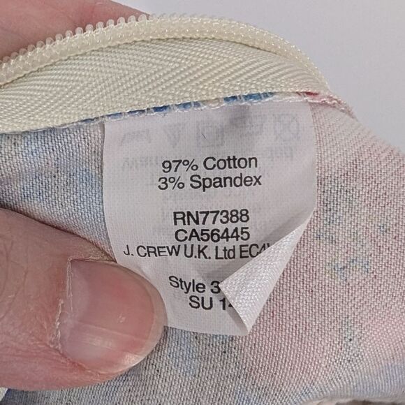 J. Crew Blue Pink Green Tropical Floral Stretch Cotton Chino Shorts Plus Size 14 - Picture 9 of 9